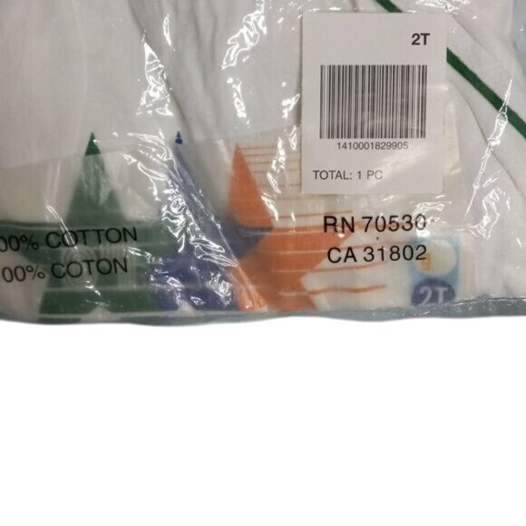 Gymboree 2T Boys Short Sleeve Top White Green Trim Stars 2004 Summer Sports NEW - Picture 4 of 5